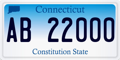 CT license plate AB22000