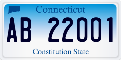 CT license plate AB22001