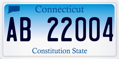 CT license plate AB22004