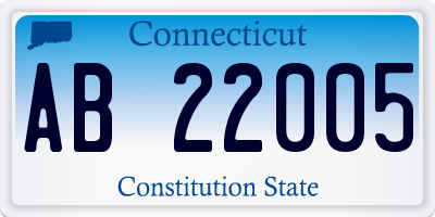 CT license plate AB22005