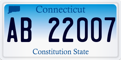 CT license plate AB22007