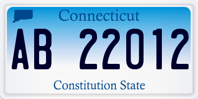 CT license plate AB22012