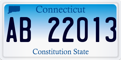 CT license plate AB22013