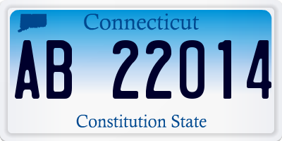 CT license plate AB22014