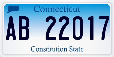 CT license plate AB22017