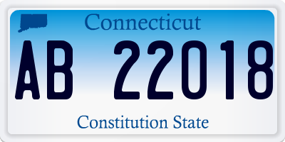 CT license plate AB22018