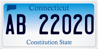 CT license plate AB22020