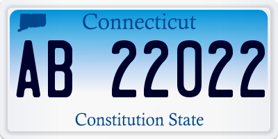 CT license plate AB22022