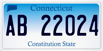 CT license plate AB22024