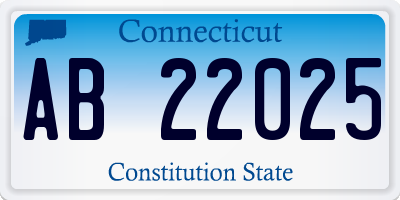 CT license plate AB22025