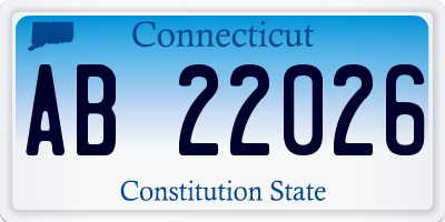 CT license plate AB22026