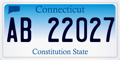 CT license plate AB22027