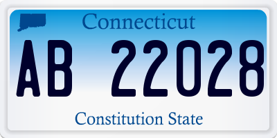 CT license plate AB22028