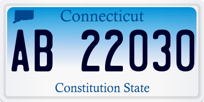 CT license plate AB22030