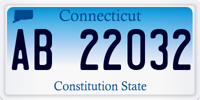 CT license plate AB22032