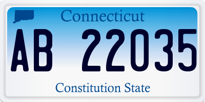 CT license plate AB22035