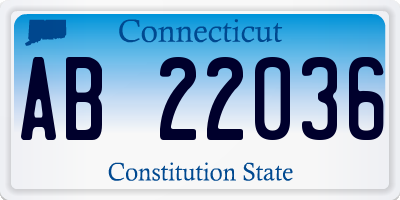 CT license plate AB22036