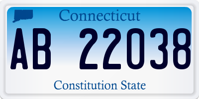 CT license plate AB22038