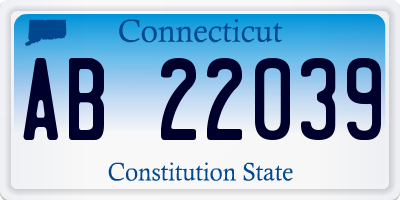 CT license plate AB22039