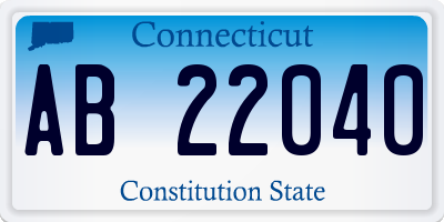 CT license plate AB22040