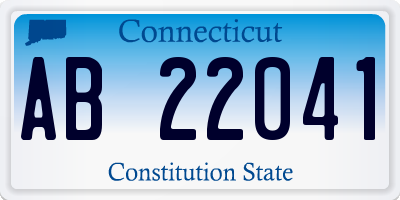 CT license plate AB22041