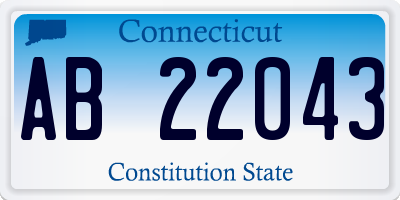 CT license plate AB22043