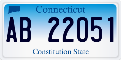 CT license plate AB22051