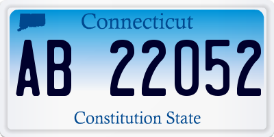 CT license plate AB22052