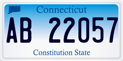 CT license plate AB22057