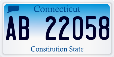 CT license plate AB22058