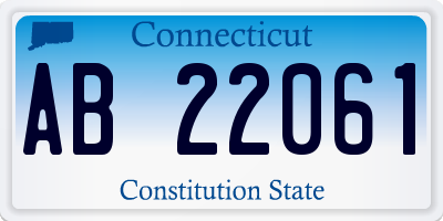 CT license plate AB22061