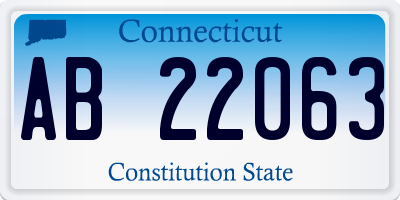 CT license plate AB22063