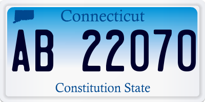 CT license plate AB22070