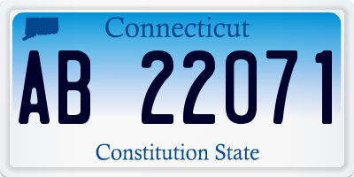 CT license plate AB22071