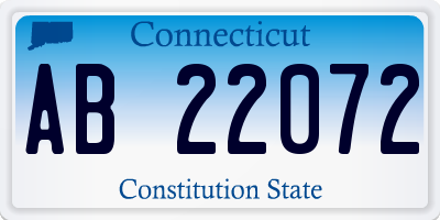 CT license plate AB22072