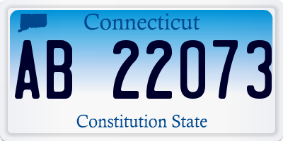 CT license plate AB22073