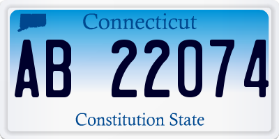 CT license plate AB22074