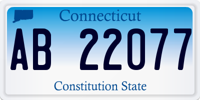 CT license plate AB22077