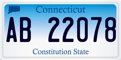 CT license plate AB22078