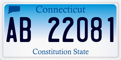 CT license plate AB22081