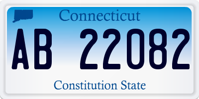 CT license plate AB22082