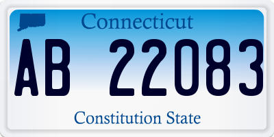 CT license plate AB22083