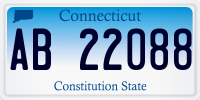 CT license plate AB22088