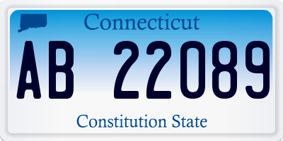 CT license plate AB22089