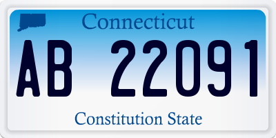 CT license plate AB22091