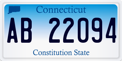 CT license plate AB22094