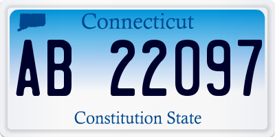 CT license plate AB22097