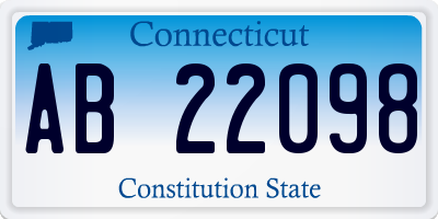 CT license plate AB22098