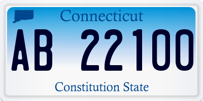 CT license plate AB22100