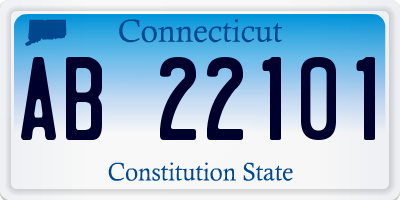 CT license plate AB22101